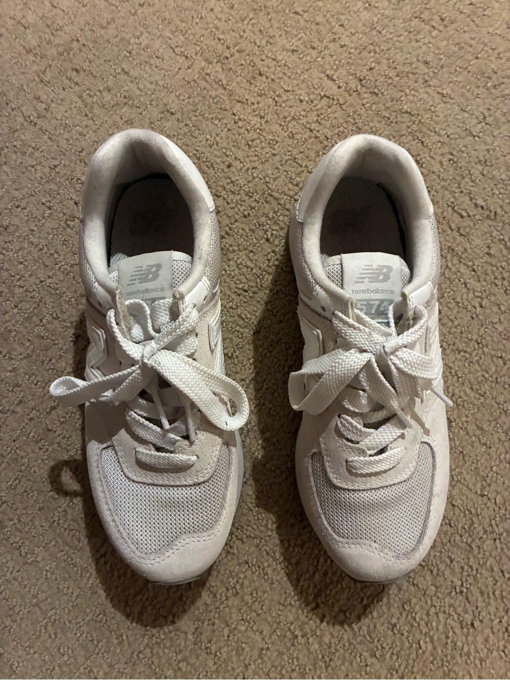 New Balance Women's White Lace-Up Sneakers